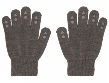Rutschfeste Handschuhe für Babys und Kleinkinder – Merinowolle – Braunmeliert - GoBabyGo
